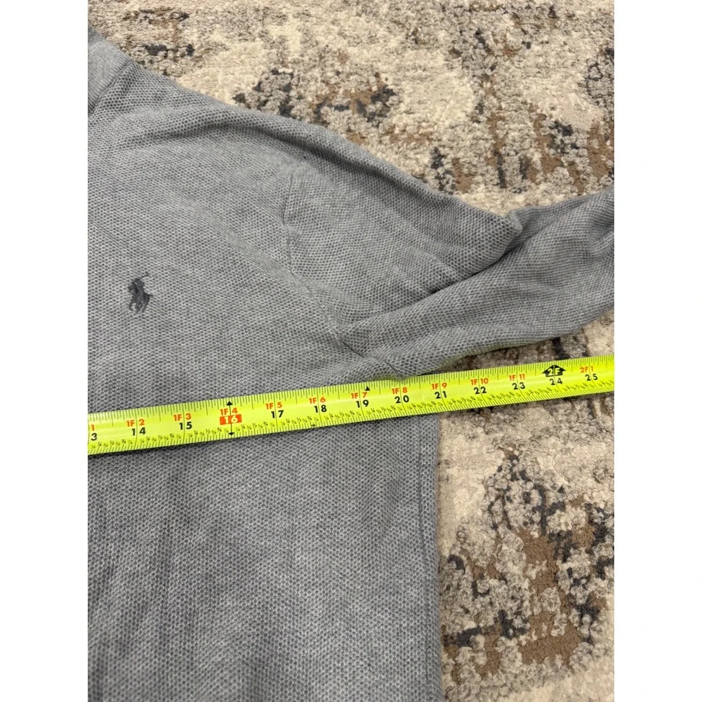 Polo Ralph Lauren Mens Grey Pima Cotton Quarter Zip Sweater Large Mock Neck
